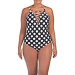 La Blanca New. polka dot plunge neck swimsuit. MSRP $139. Size 14 Photo 5