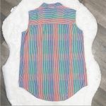 Bill Blass Check Color Block Sleeveless Button Front Shirt Multicolor Small Photo 10