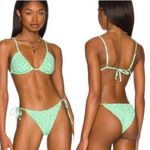 NEW It’s Now Cool x Free People checkered wave lime green blue bikini set Photo 1