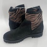 ANDRE ASSOUS Sock Boot Size 7 Sara Black Zebra Print NEW Leather Lug Sole NWOT Photo 3