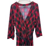 Torrid Red Black Buffalo Plaid Stretch Knit Wrap Dress Size 2X Photo 4
