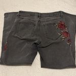 Aeropostale Gray Wash Girlfriend Jeans with Sparkly Rose Details Photo 6