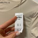 Abercrombie & Fitch Soft Matte Seamless Tee Bodysuit Cream NWT Photo 3