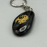 Source Unknown Vtg Tree of Life Etched on Polished Stone 2" Rock Key Chain Inspirational 4" L Photo 6