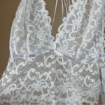 NEW OH LA LA CHERI 1X 2X LINGERIE JEANA WHITE LACE TEDDY SUIT DEEP V Photo 9