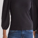 Nation Ltd  Cecilia Long Balloon Sleeve Black‎ Pima Cotton Top Size Small Boho Photo 0