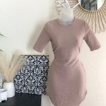A'Gaci A’GACI beige nude mini casual bodycon dress with curved hem Photo 0