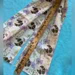 UNBRANDED floral print semi sheer scarf lavender greens white size 13” X 38” Purple Photo 4