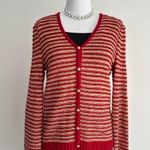 St. John  Sweater Womens Medium Wool Knit Button Front Preppy Cardigan Photo 2