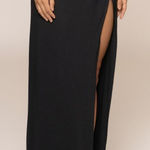 JLUXLABEL  Black Maxi Skirt with High Slit Photo 0