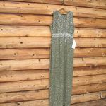 Mac Duggal  93603 Womens Green SEQUINED HIGH NECK SLEEVELESS COLUMN GOWN Dress Photo 6