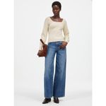 Madewell Soft Wool Cashmere Square Neck Sweater Heather Cloud Size Medium NEW Photo 1