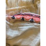 RD & Koko White And Pink Embroidered Rhinestone Tassel Cold Shoulder‎ Dress S Photo 12