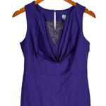 J.Crew  Wool Sleeveless Drape Sheath Dress Key Hole Button Side ZipUp 4P Purple Photo 1
