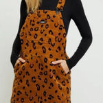 Obey EUC  Overall Dress Corduroy Animal Print Womens Size small cheetah Photo 0