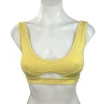 Outdoor Voices  Yellow Scoop Neck Cutout Athletic Sports Bra Top Size XS Photo 0