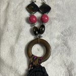 Magic  Black and Pink Halter Dress with Vibrant Pattern Photo 11