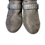 Bella Vita  Womens Sz 11 N Grey Suede Leather Reptile Print Buckles Bootie Boots Photo 3