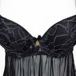 Daisy Fuentes ✦ Black Mesh Sheer Lingerie Nightgown Photo 1