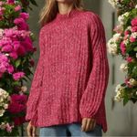 Pilcro  Anthropologie Textured Tunic Sweater in Valentine’s Pink Cozy Holiday S Photo 1