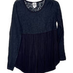 Ivy Jane Women Top Tunic Baby Doll Floral Lace Long Sleeve Ruffles Black XS Photo 0