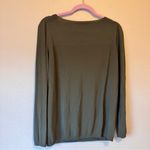 Max Mara  Green Silk Blend Long Sleeve Blouse Womens M Casual Fall Classic Top Photo 3
