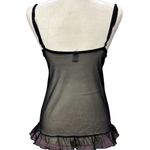 Rampage Black Sheer Babydoll Lingerie Rhinestone Ruffle Hem Photo 4