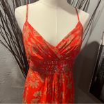 Monsoon 🌺NWT  ORANGE PRINTED MIDI DRESS WITH BEADING SIZE 6🌺 Photo 1