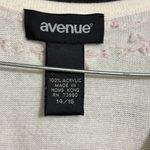 Avenue  Button Front Embroidered Sequined Elegant Pearl Color Cardigan size 14/16 Photo 2