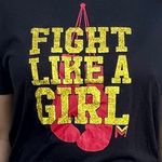 Black Fight Like A Girl Open Back Shirt Photo 5