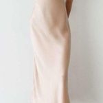ZARA NWT champagne satin finish pink Elegant open back maxi Slip Dress Photo 1