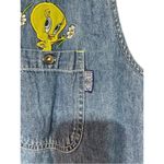 Looney Tunes Vintage Sleeveless Denim Top 90’s Tweety Bird Medium EUC Blue Photo 5