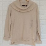 Jeanne pierre  ivory ribbed cowl neck Knit sweater Women’s Size L Large Photo 1