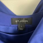 St. John  blue satin drape neck formal dress size 2 Photo 3