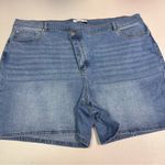 Eloquii  | Light Blue Overlap Jean Shorts for Women Photo 0