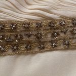 Notte Marchesa cream strapless beaded layered silk wedding formal dress, size 0 Photo 3