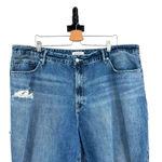 Good American  Good Vintage Ripped Ankle Straight Leg Jeans In Blue484‎ Size 20 Photo 3