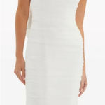 Rebecca Vallance Lily Strapless Ruched Midi Dress Ivory US 10 UK 14 White Photo 0
