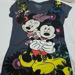 Disney  Minnie & Mickey Floral Glitter Tee (S) Photo 4
