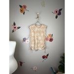 Pilcro by Anthropologie Tan White Lotus Tank - Size - Small Photo 1