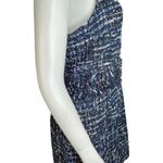 Julie Brown NYC Sleeveless Dress Lori Blue Oxford Tweed Fringe Metallic Size 8 Photo 9