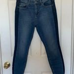 Loft  Two Tone Striped Skinny Jeans Photo 2