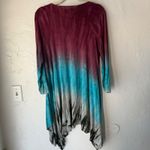 Art of Cloth Tie Dye Ombre Asymmetrical Tunic Top Lagenlook Artsy Festival Boho Purple Size M Photo 6
