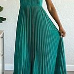 Calvin Klein  Womens Green Woven Halter-mock-neck Sleeveless Maxi Formal Dress 4 Photo 0