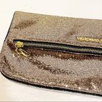 Victoria's Secret Blingy Shiny Gold Sequin Fold Down Makeup Bag Photo 3
