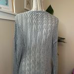 Max Studio  Light Gray Open-Knit Sweater Photo 4