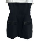 Amanda Uprichard  Lucienne Strapless Skort Romper Dress In Black & Ivory Photo 5