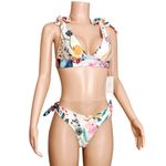 SOAH SOUL OF A HIPPIE Ella Bikini Top & Bottom, White Floral, Medium Photo 6