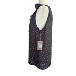 Vince Camuto  Ruffle Front Black Polka Dot Sleeveless Blouse in Size Med Photo 3