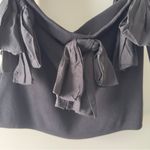 Anthropologie  Dolan Left Cost Black Off-Shoulder Bow Top Ribbed Preppy Party EUC Photo 7